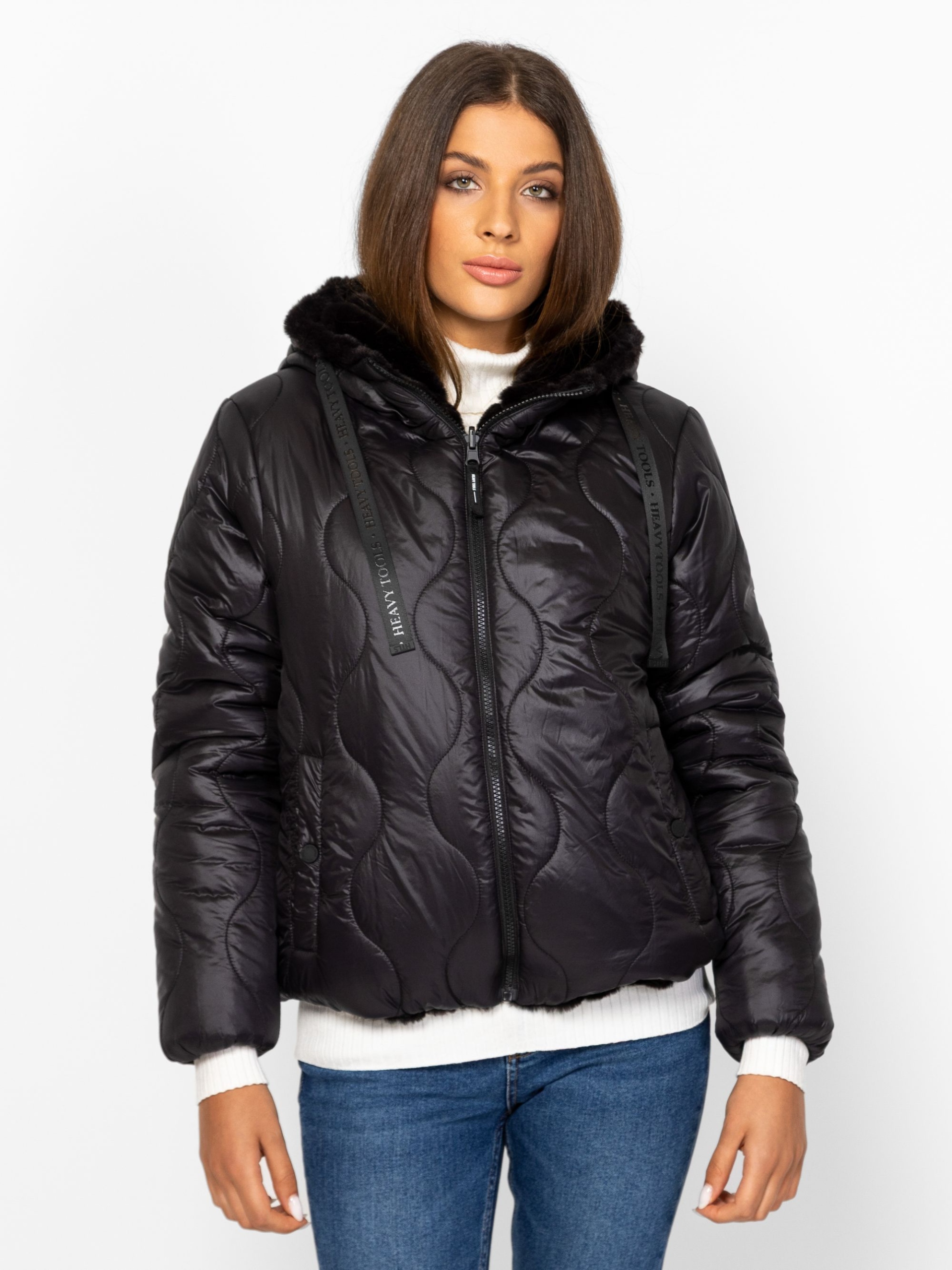 Heavy Tools Dámská Přechodová Bunda S Kapucí Nicar Black Černá M