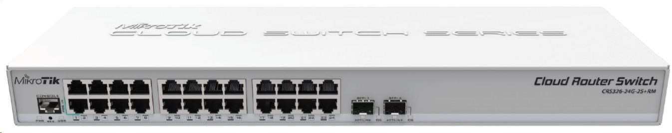 MikroTik Cloud Router Switch CRS326-24G-2S+RM, 800MHz Cpu, 512MB Ram, …