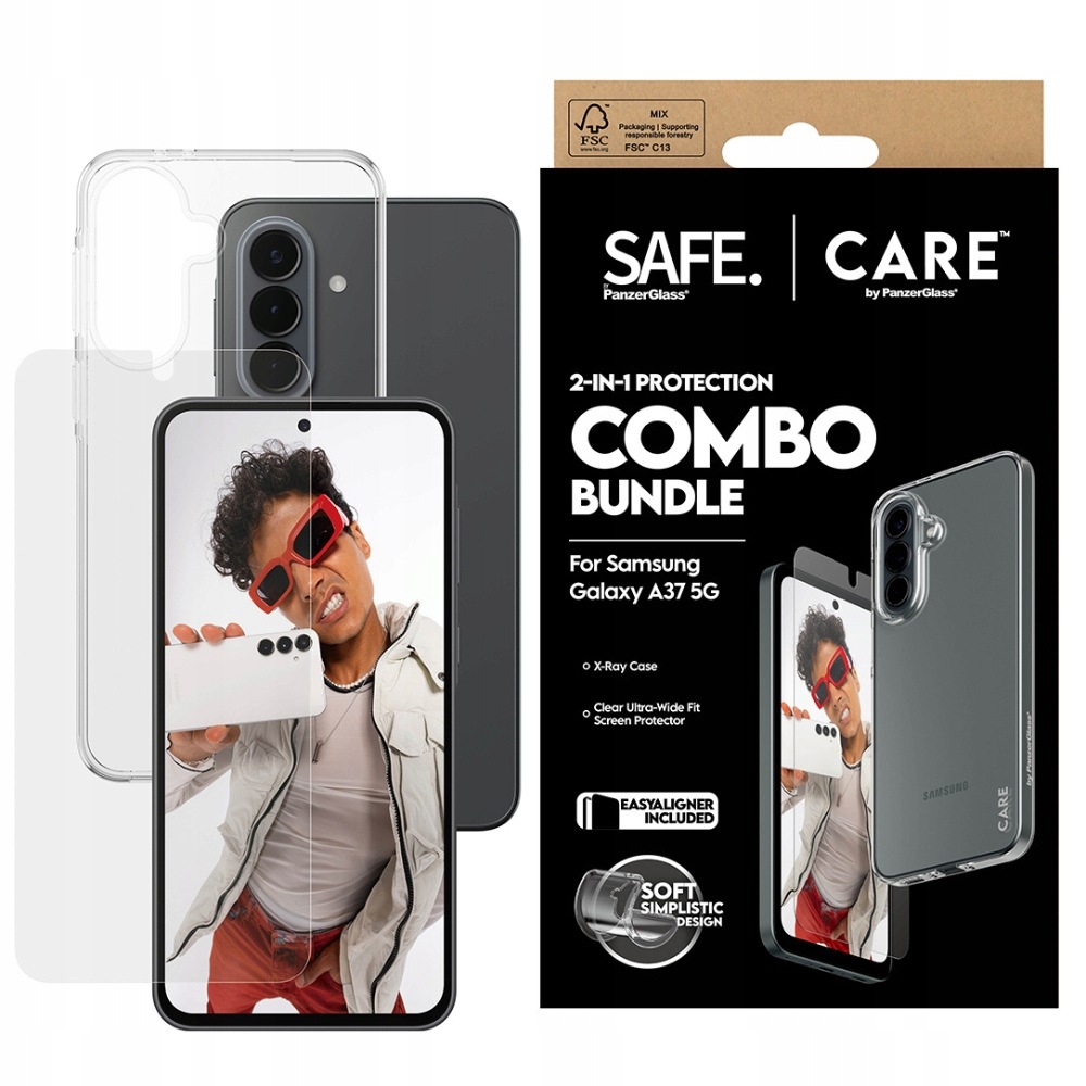 Zestaw Care by PanzerGlass 2w1 Etui+Szkło Samsung Galaxy A37 5G przezr.