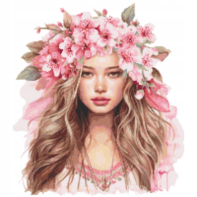 Křížková výšivka Vyšívací sada Paní Jaro