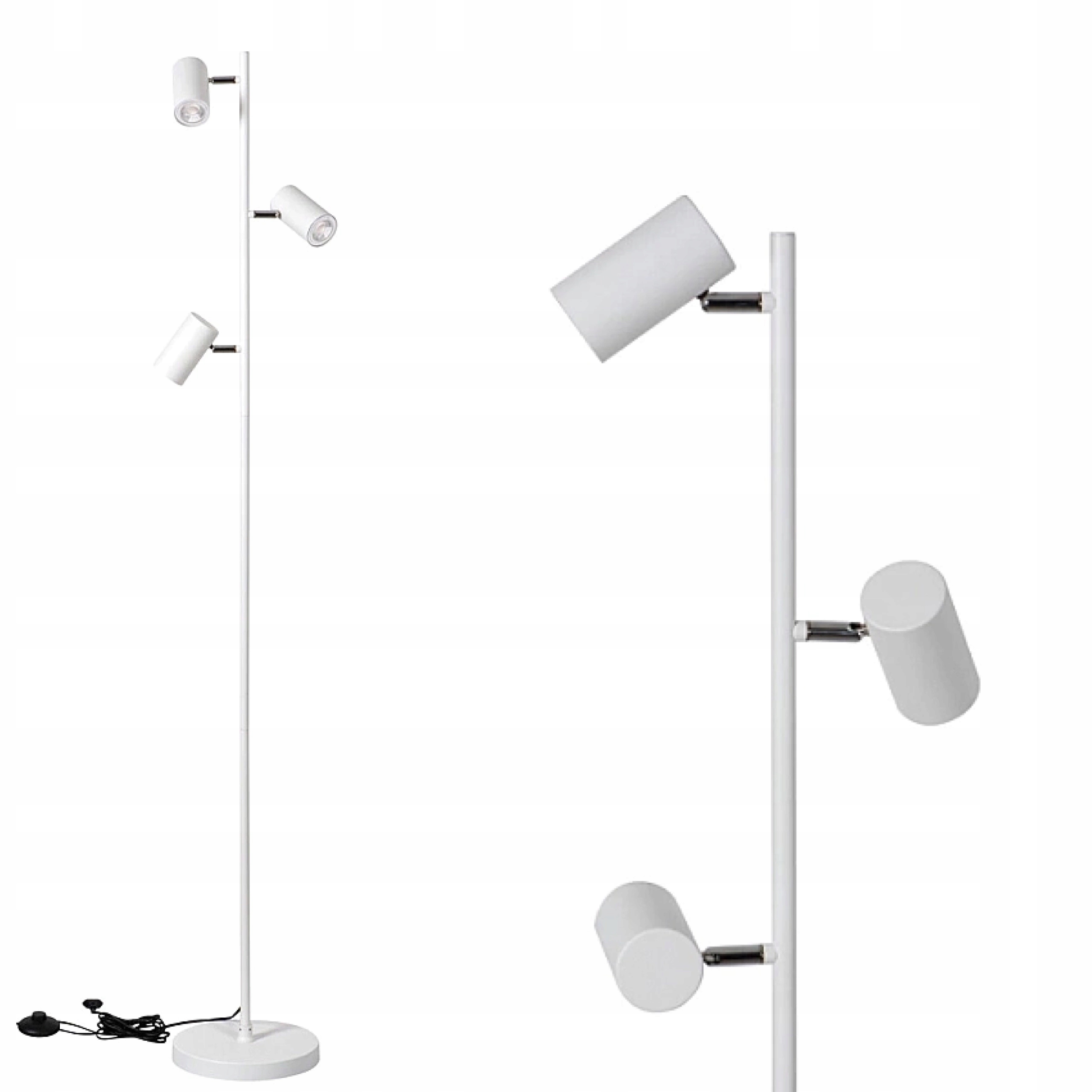 Stojacia podlahová lampa 3x 10W GU10 230V biela s vypínačom Kanlux