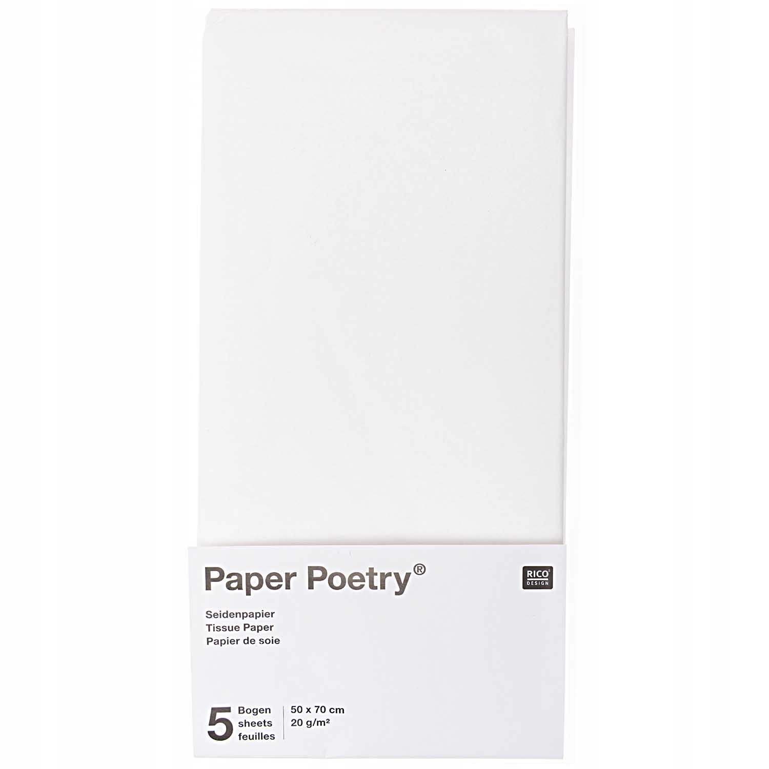 

Bibuła papierowa gładka do biała, 5 szt.