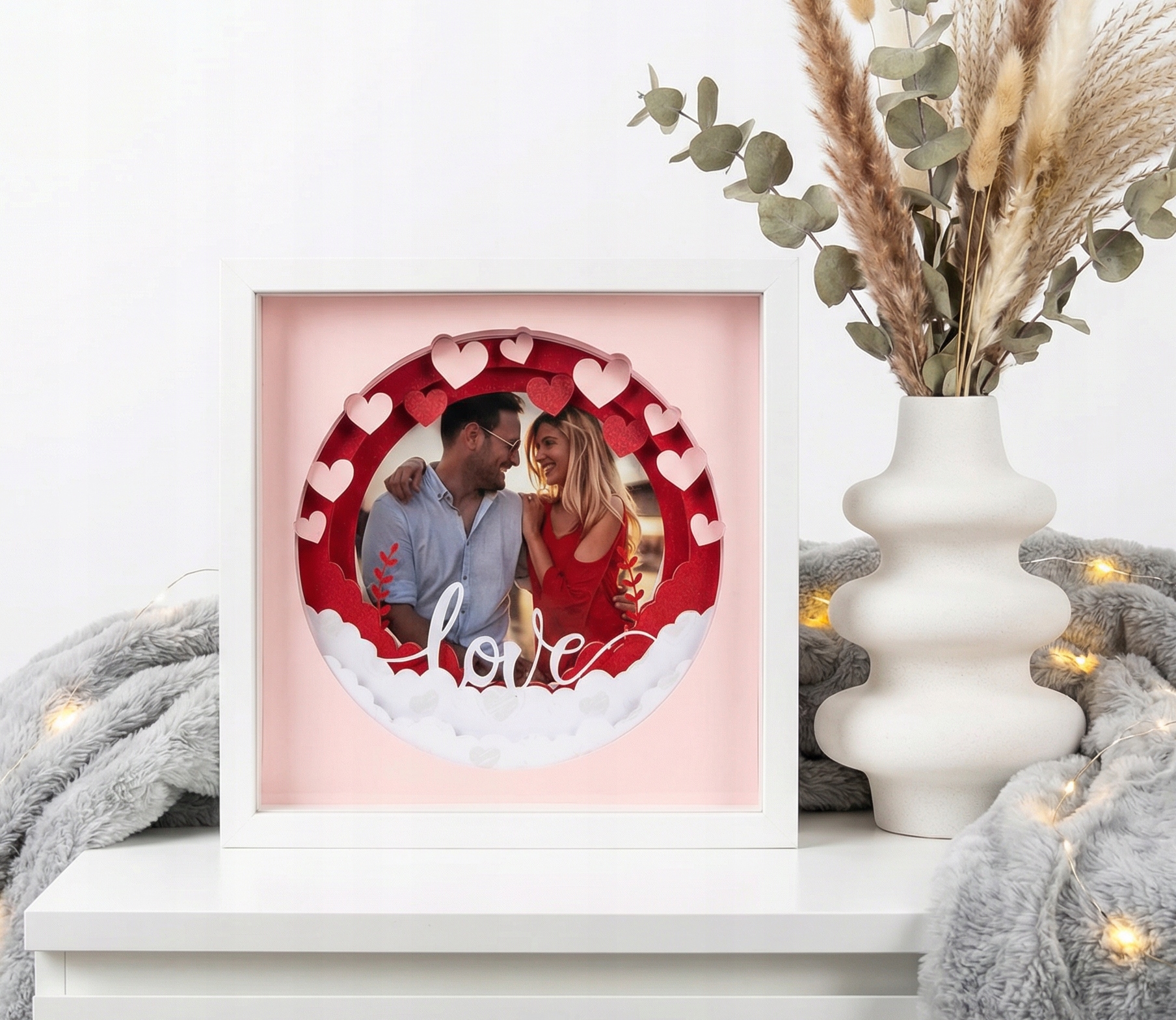 Rámeček 3D Personalizovaný Dárek na Svátek Matek s fotografií Love Suvenýr