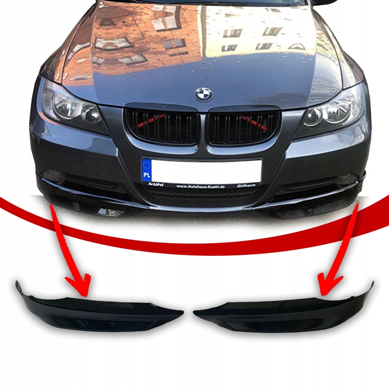 Bmw E90 E91 Krytky Předního Nárazníku, Černý Lesk