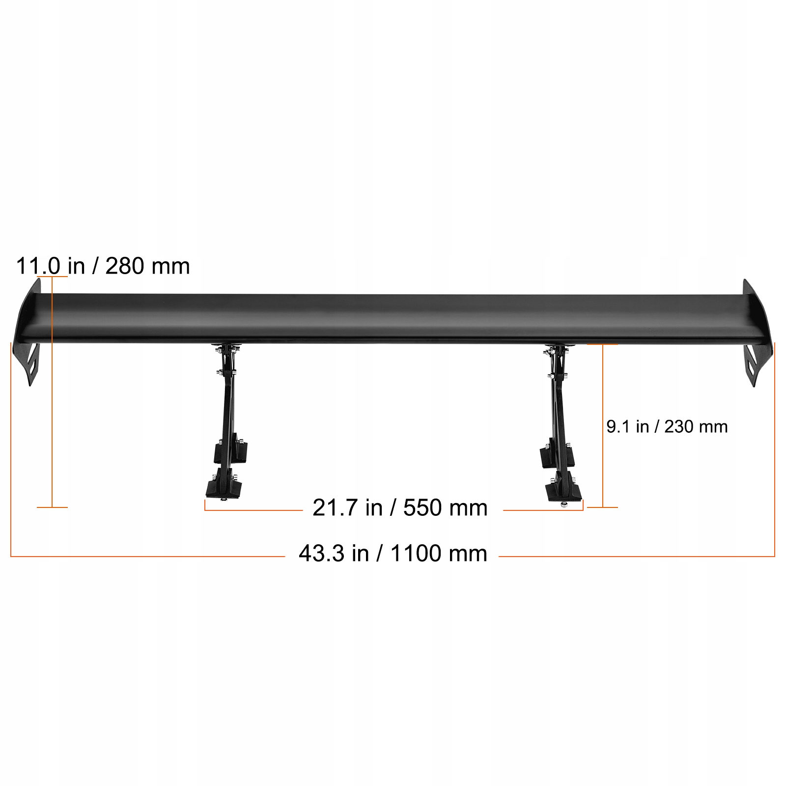 VEVOR Spoiler Samochodowy 1175x235x125MM Bezproblemowa Instalacja Typ samochodu Samochody osobowe