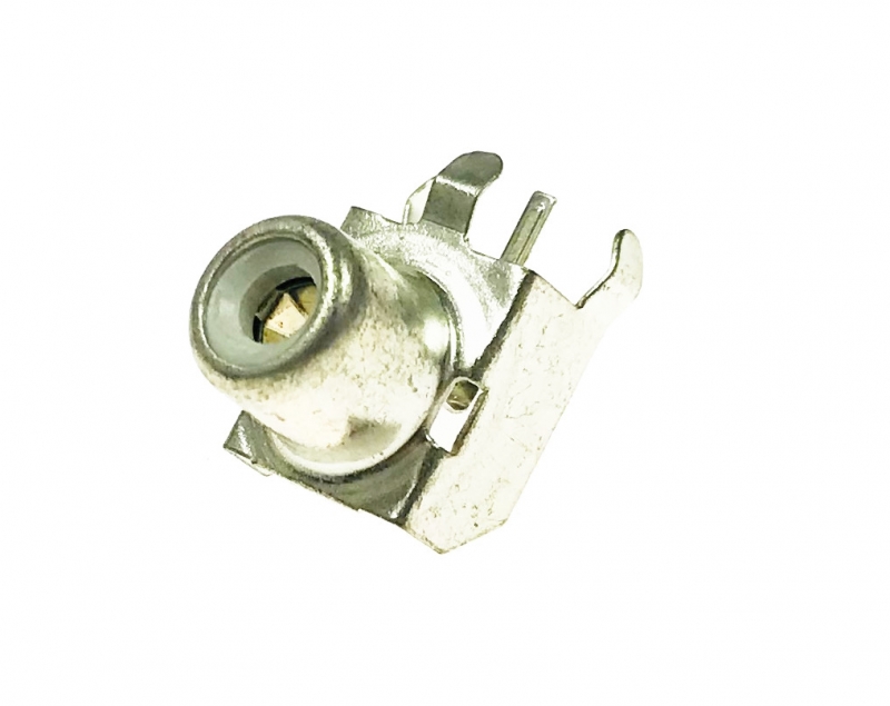 

Gniazdo Rca (cinch) do druku kątowe białe