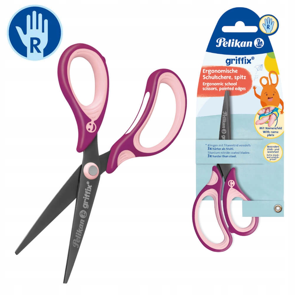 

Nożyczki Griffix tytanowe praworęcz 14,5cm Pelikan