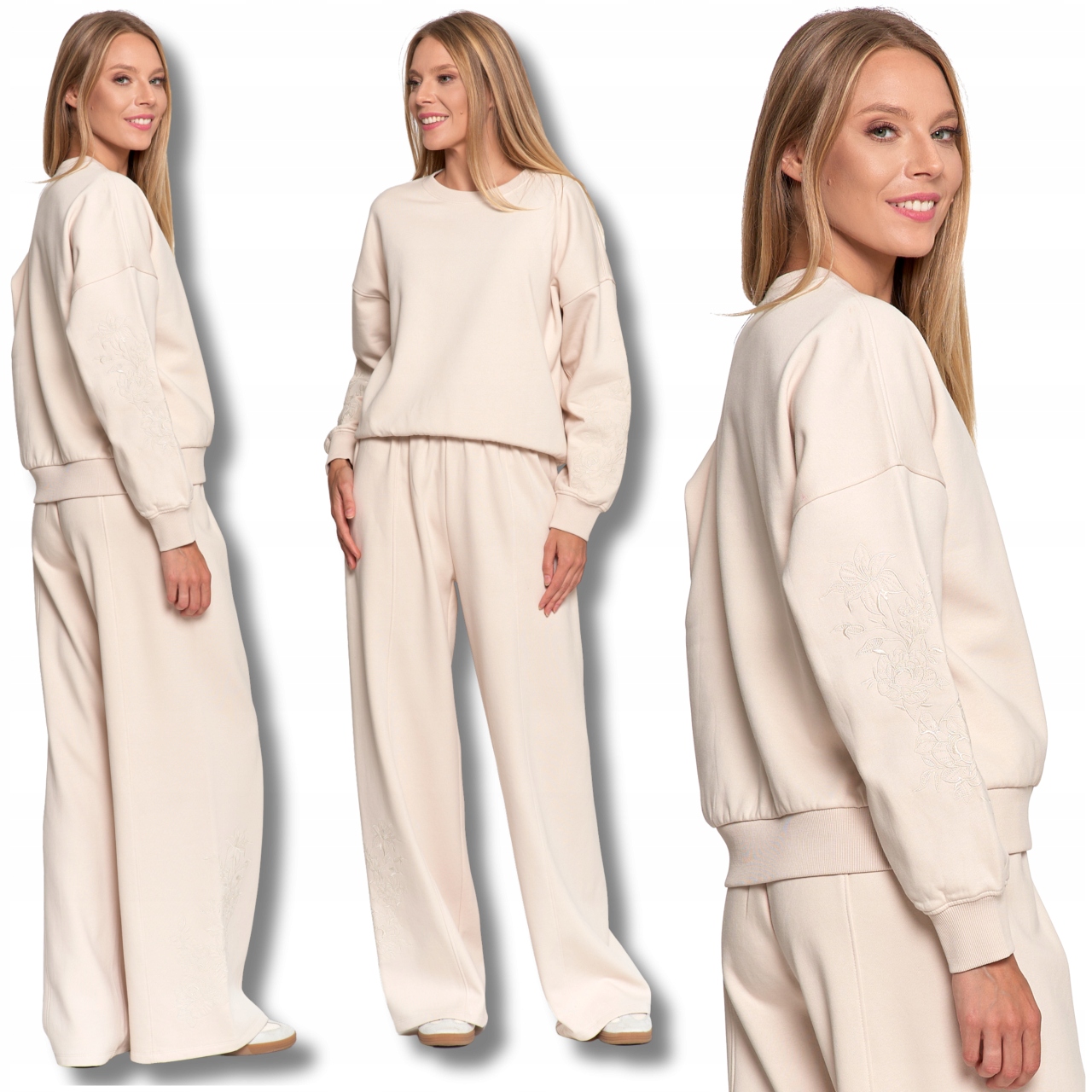 Teplákovka Dámské Zateplené Kalhoty S Výšivkou Mikina Teplá Výšivka Na Rukávu Moraj M