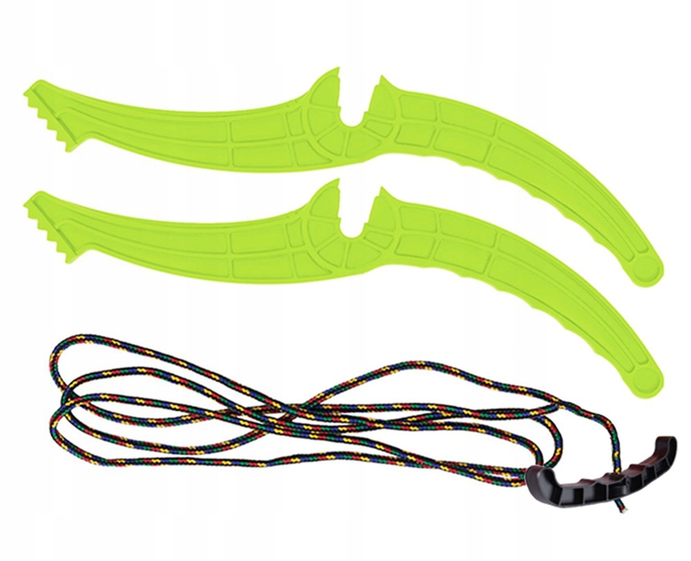 SANKI ŚLIZGI Z HAMULCEM NIEBIESKIE PLASTIKOWE z RĄCZKĄ i sznurkiem na Zime Typ ślizgi