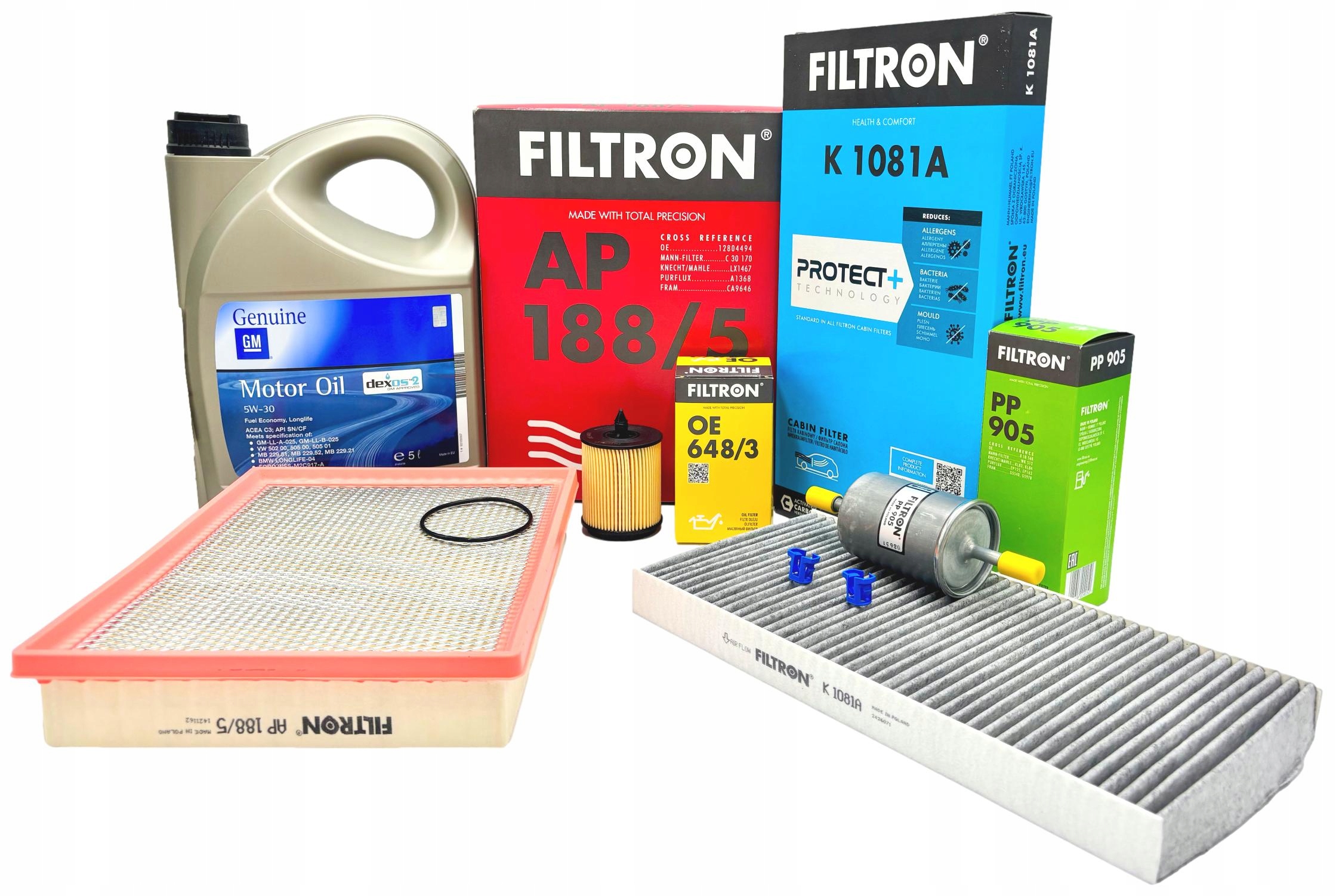 Filtron Sada Olejových Filtrů 5V30 5L Saab 9-3 1.8T 150KM 2.0T 175 2.0T 210KM