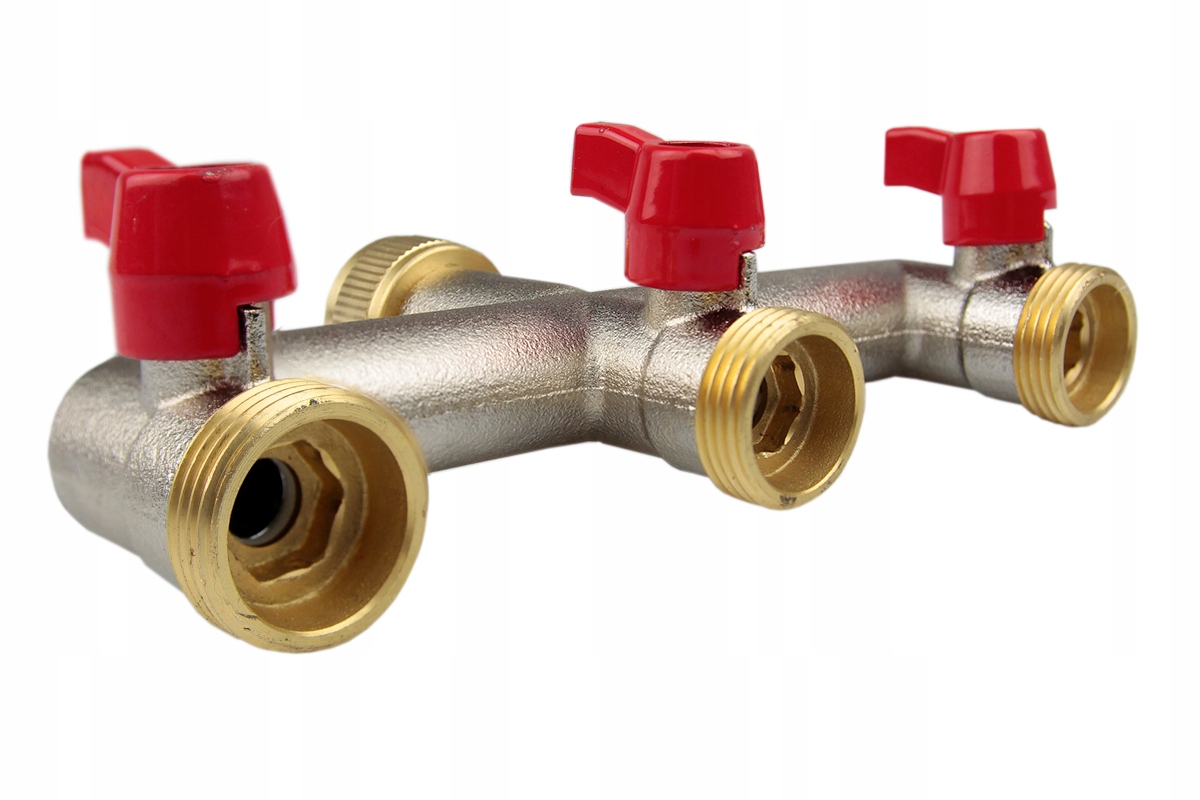 

Mosiężny rozdzielacz adapter 3-drożny zawory 3/4