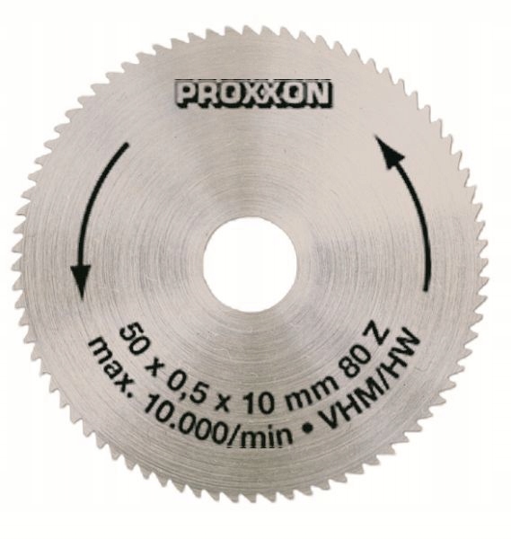 Kotouč Proxxon 50/10 mm, slinutý karbid, 80 zubů na kov a plast