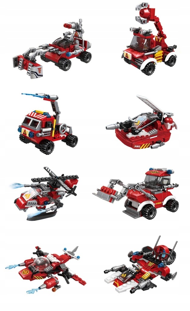 Klocki WÓZ STRAŻ POŻARNA Auto 806el 8w1 Marka K&M