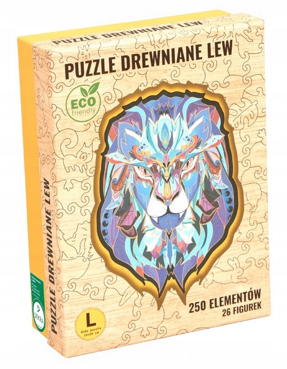 

Duże puzzle drewniane Lew 250 el. 26 figur Eco L