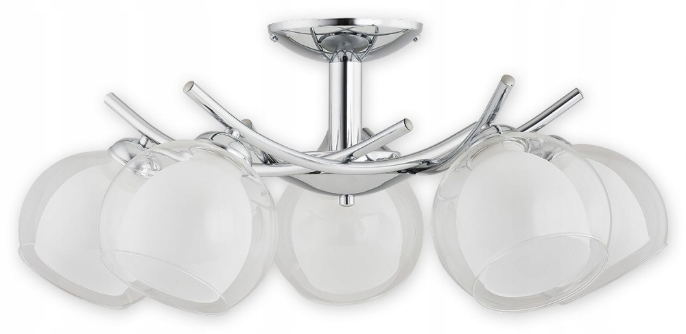 Klasický stříbrný lustr Altea, věnec z bílých koulí, lampa do kuchyně