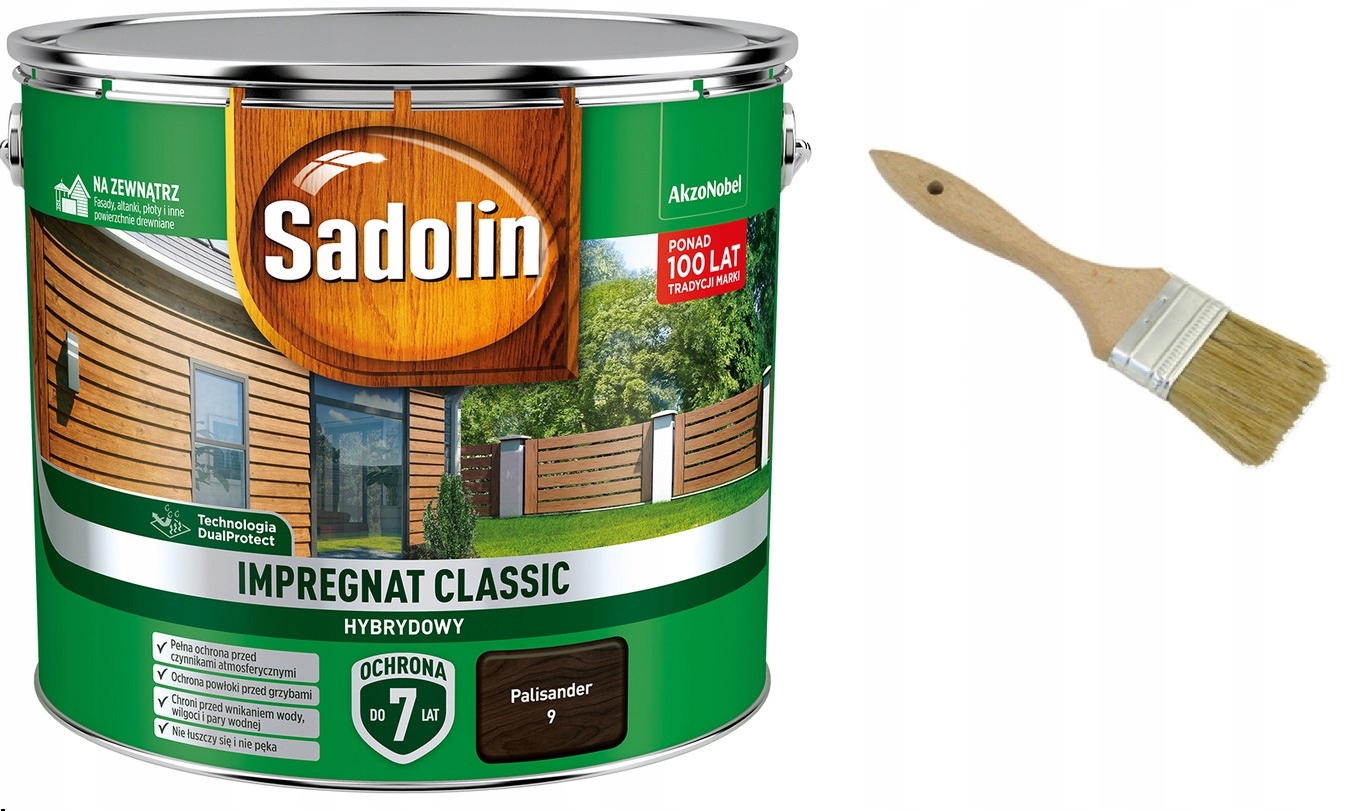 

Sadolin Classic- impregnat palisander, 9l Pędzel