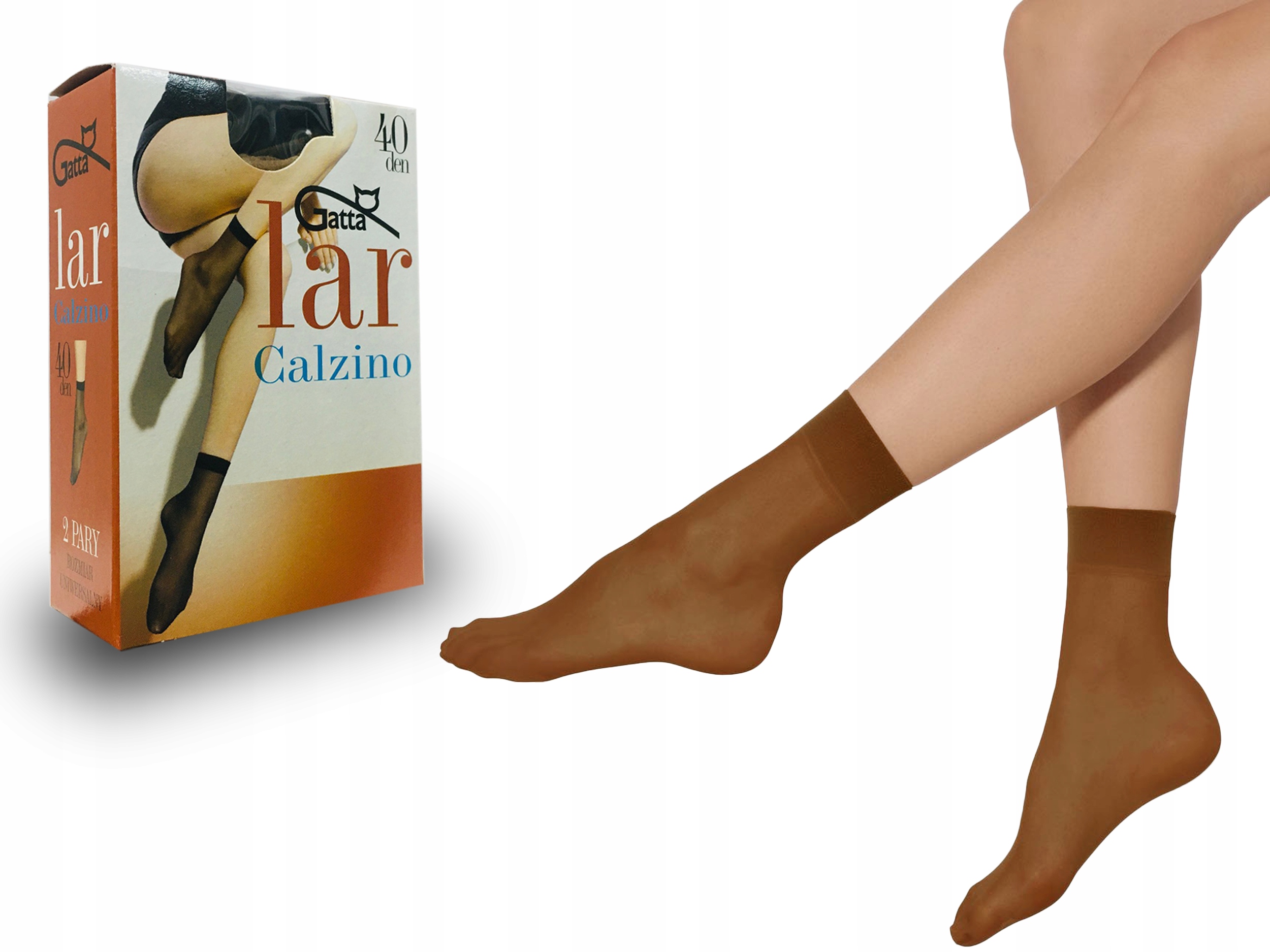 

Gatta Lar 40 den skarpetki 2 pary, lycra beige uni