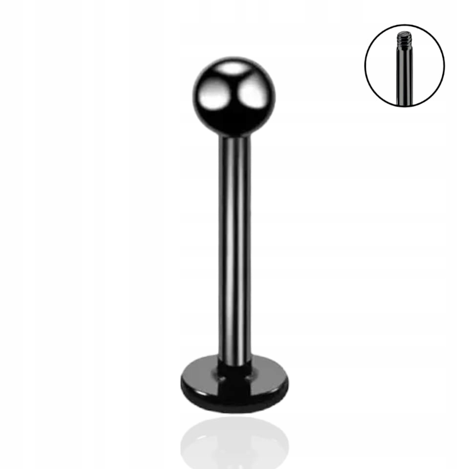 

Tytanowy Czarny Labret w rozmiarze 1,2/12/3