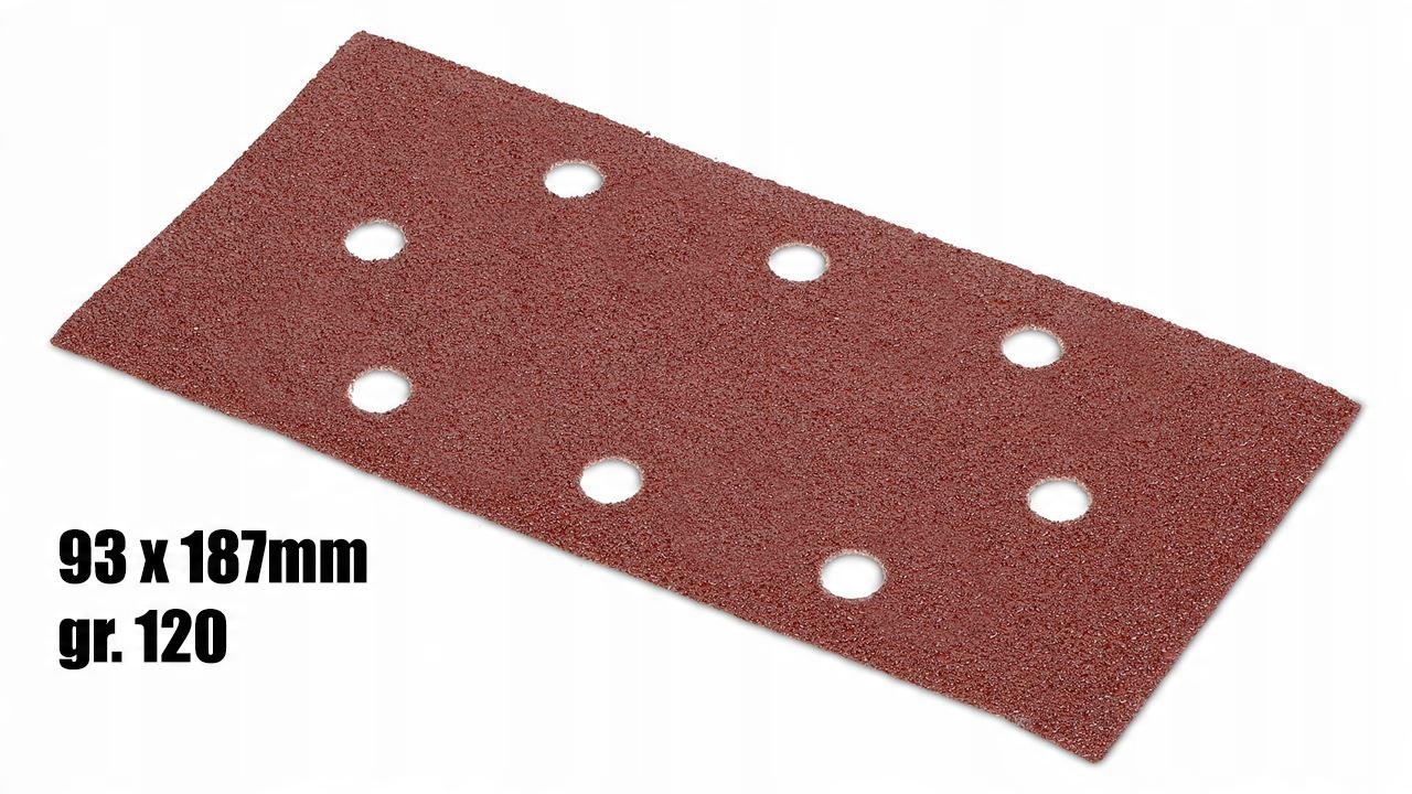 

Papier ścierny rzep 93 x 187mm gr 120 5sztuk