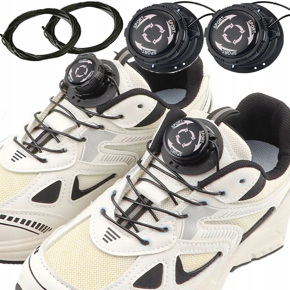 Automatické kovové tkaničky Otočný systém vázání bot Typ BOA ČERNÉ Kód výrobce #1455