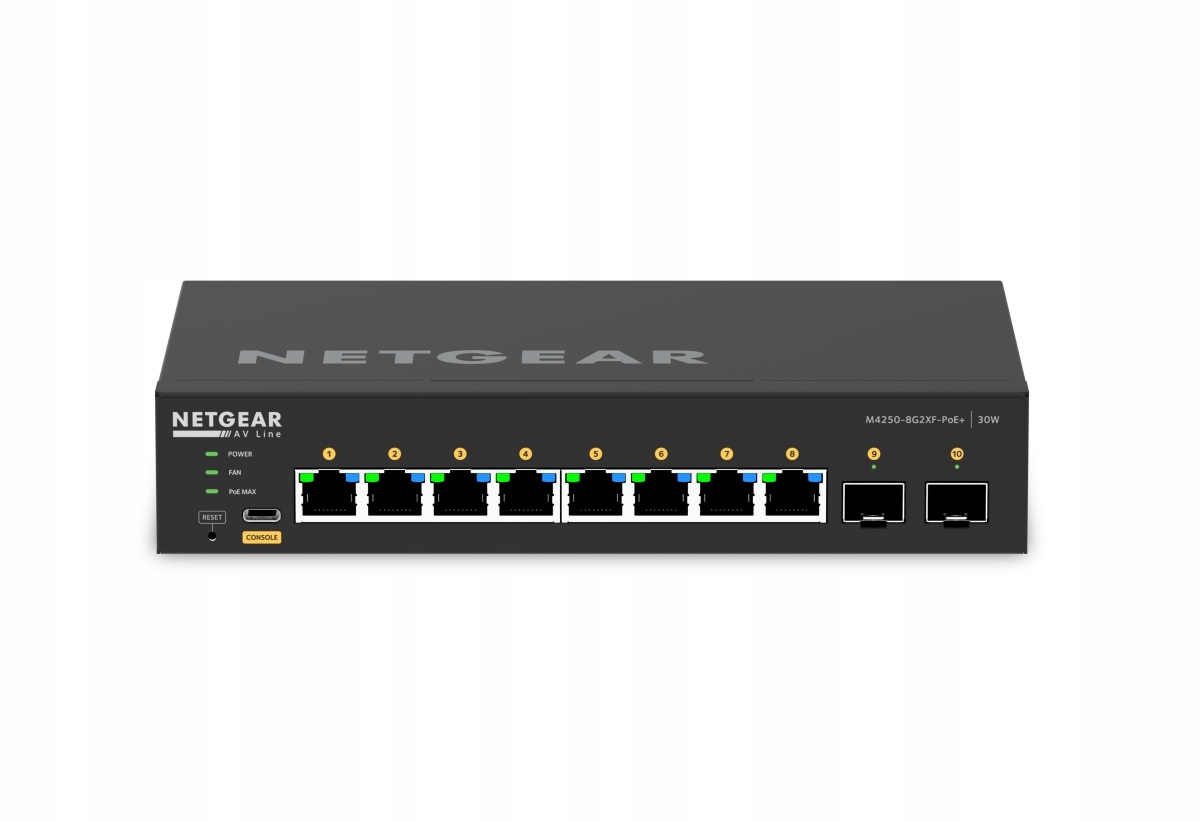 Netgear 10PT M4250-8G2XF-POE+ Managed Swch GSM4210PX-100EUS