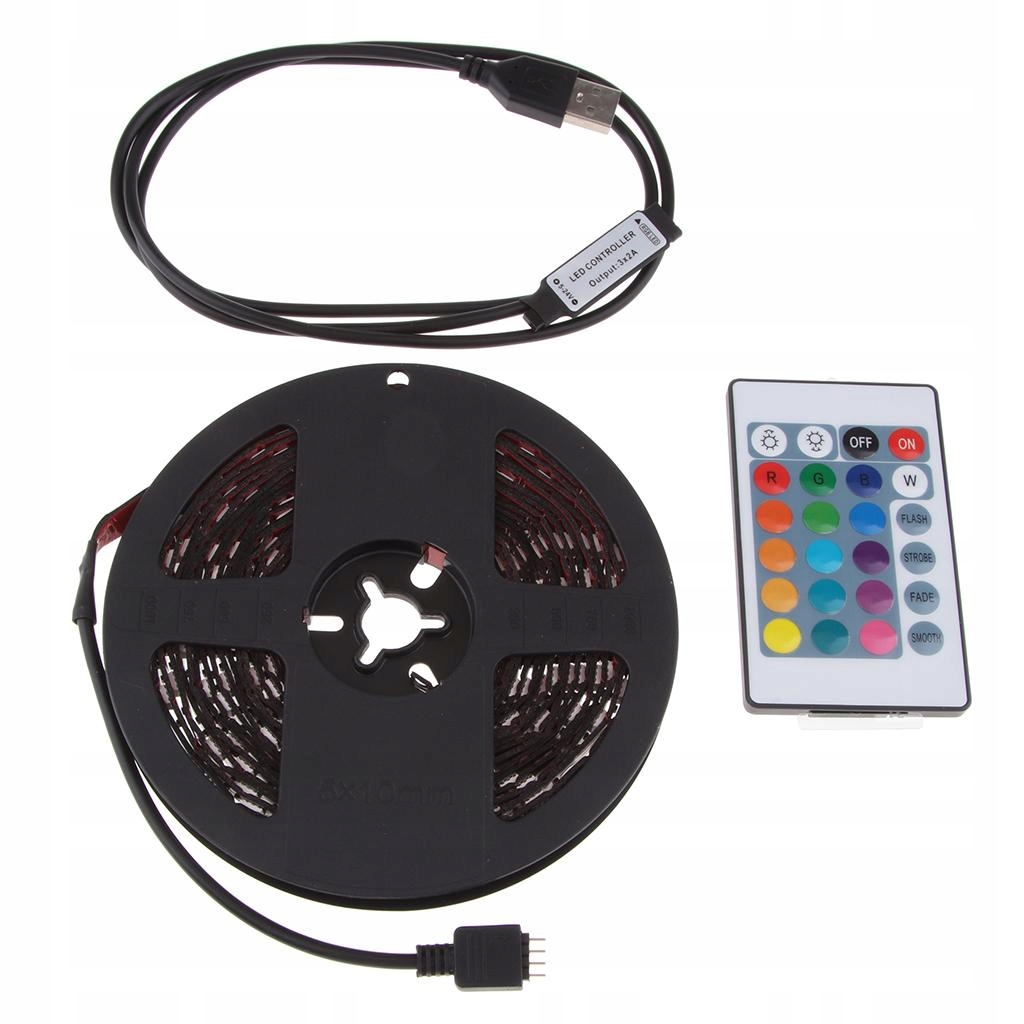 5m LED Multi color Light Strip Kit with 24 Key Remote Control for Home