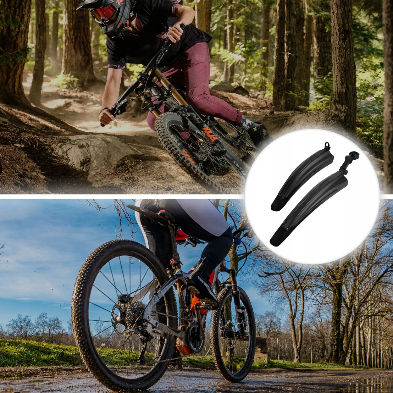 BŁOTNIKI ROWEROWE TYŁ PRZÓD KOMPLET ZESTAW BŁOTNIKÓW 2 SZT CHLAPACZE 24-29 Marka Verk Group