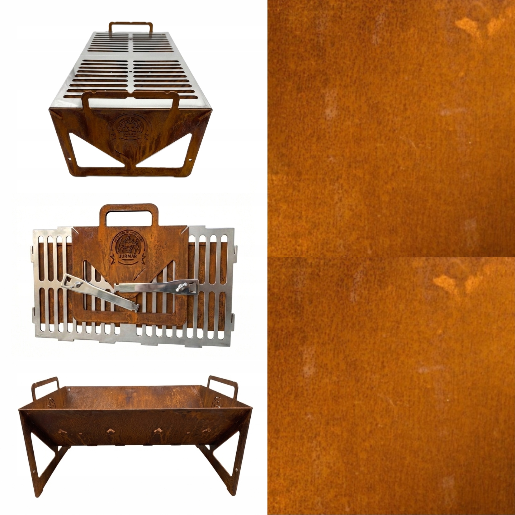 Grill Turystyczny Składany Ajro Roz. M Stal Corten Walizka Polska Produkcja