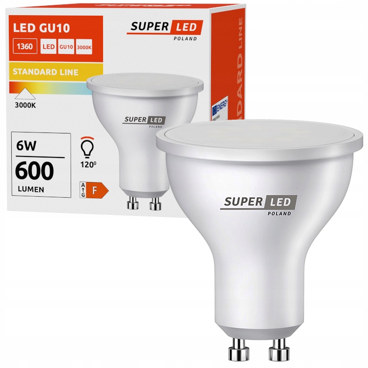 Żarówka LED GU10 6W 600lm CCD MOCNA NIEMRUGAJĄCA PREMIUM