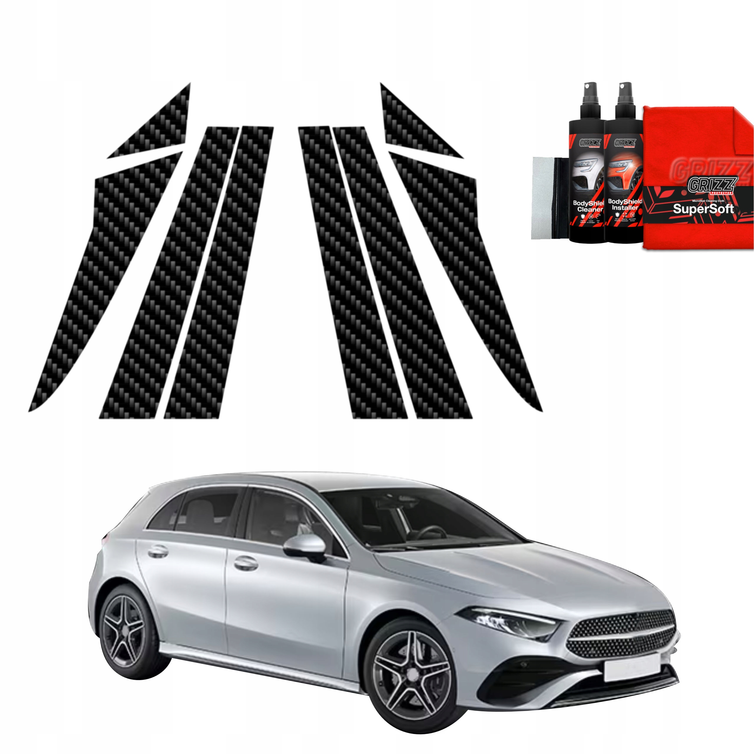 8v1 Fólie na sloupky pro Mercedes A třídy W177 (2018-2025)