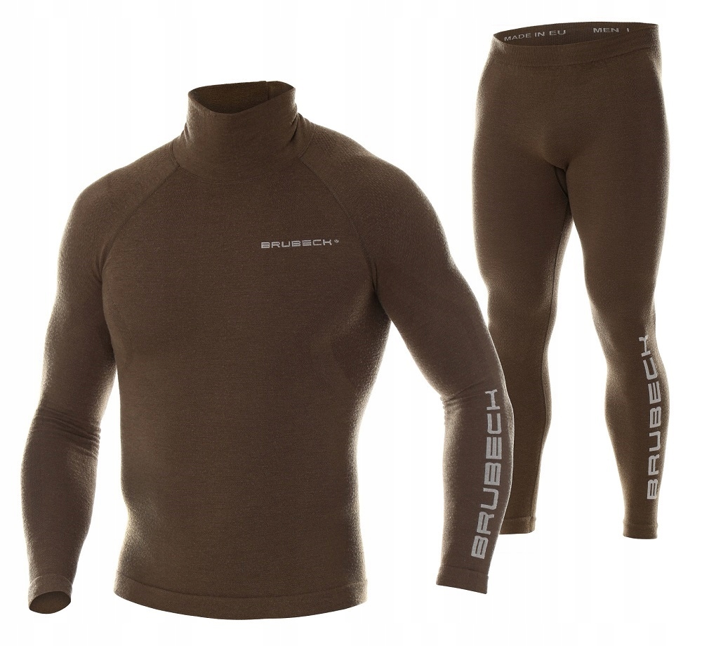 BRUBECK RANGER WOOL męska bielizna termiczna do turystyki KPL zestaw -2XL Rękaw długi rękaw
