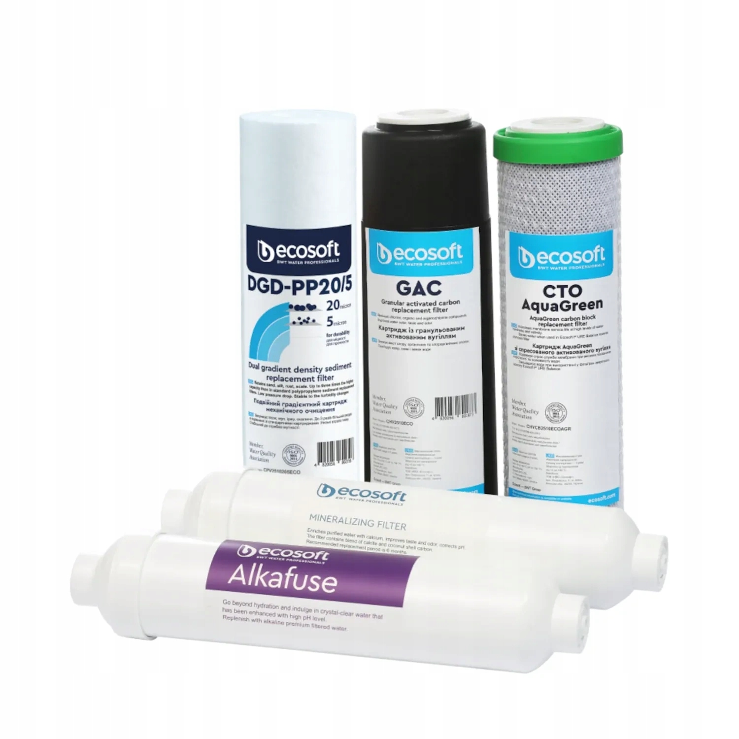 Ecosoft Pure Alkafuse Zestaw 5 wkładów do filtra odwróconej osmozy Marka Ecosoft