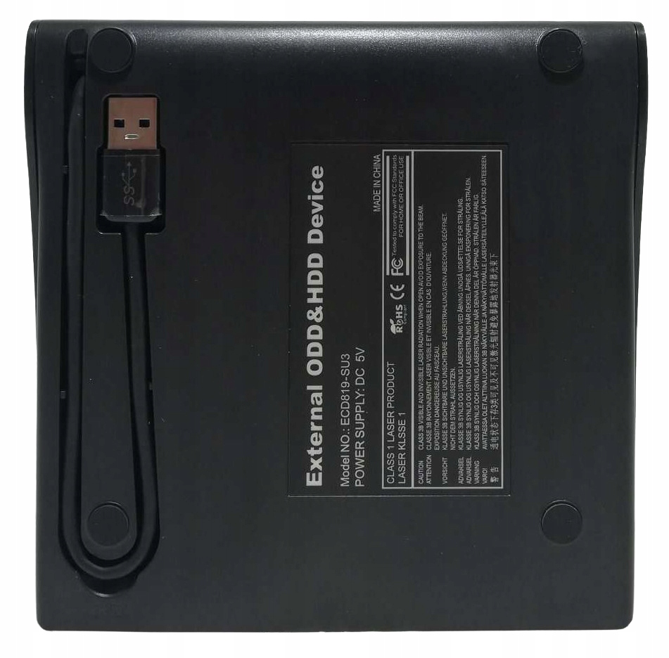 NAPĘD NAGRYWARKA DVD ZEWNĘTRZNA USB 3.0 DO LAPTOPA Obsługiwane formaty (odczyt) CD-R CD-ROM CD-RW DVD+/-R DVD+/-R DL DVD+/-RW DVD-RAM