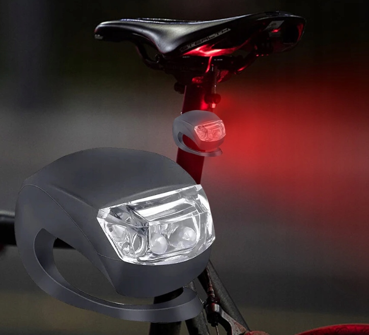 OŚWIETLENIE ROWEROWE SILIKON 2 LAMPKI LED Marka Efox