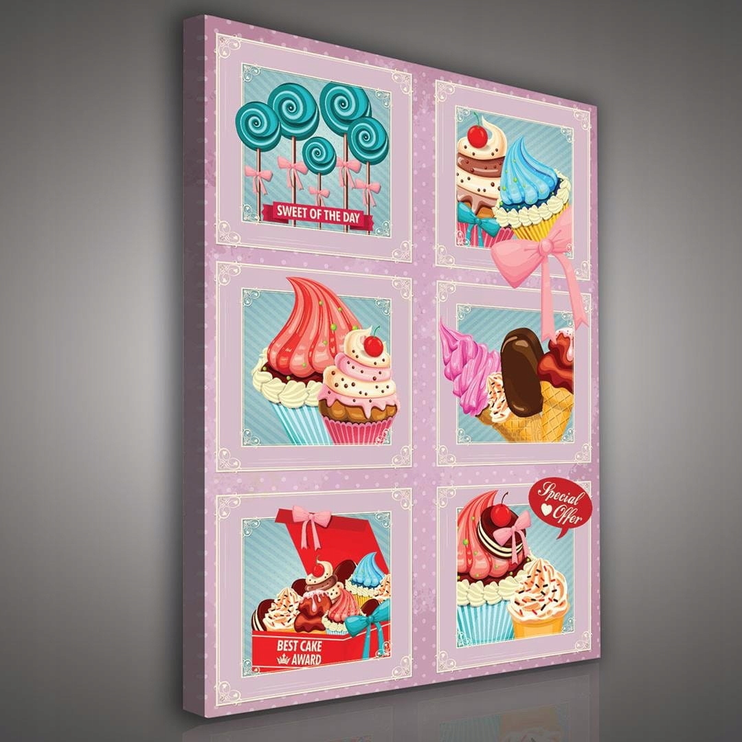 Obraz 75x100 Sladkosti muffiny sušenky dezerty retro vintage pastelové