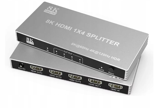 Rozbočovač Hdmi 8K 60Hz 1 vstup pro 4 výstupy, rozbočovač videa