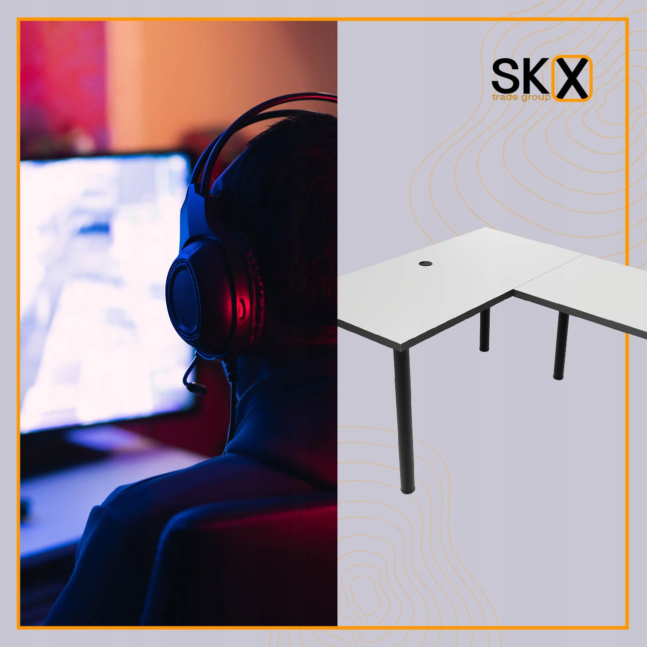 Biurko komputerowe biurowe białe narożne Marka SKXMeble