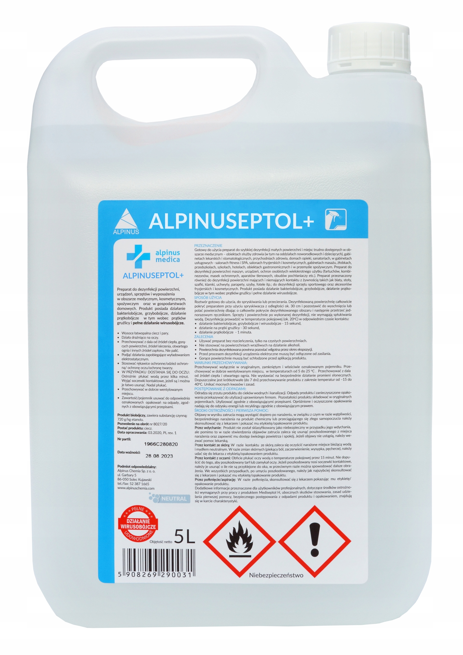 

Dezynfekcja Alpinuseptol 5L Zapach Neutralny