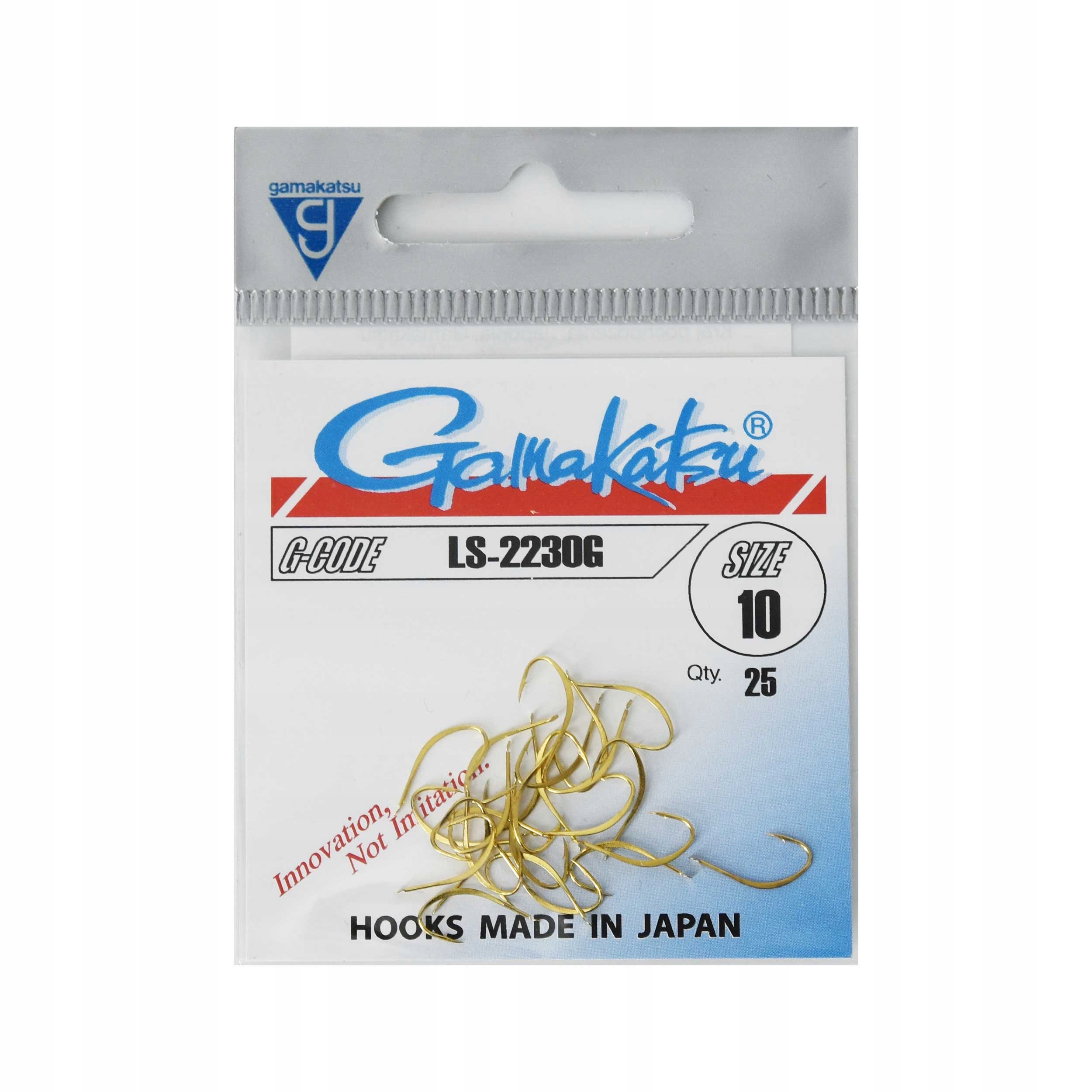 Haki Gamakatsu 2230G #10 złoty 25szt. do przynęt roślinnych