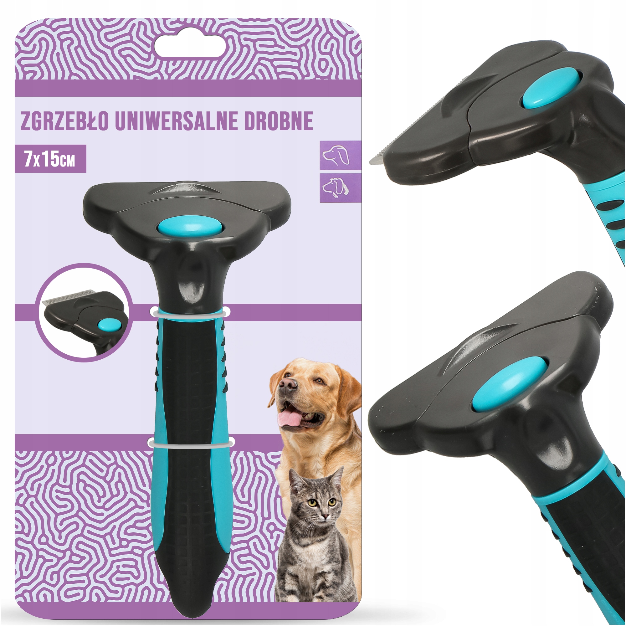 Levně Hřeben Kartáč Psa Kočky Česání Srstí Vyčesávání Kolíků Zastřihovač T2