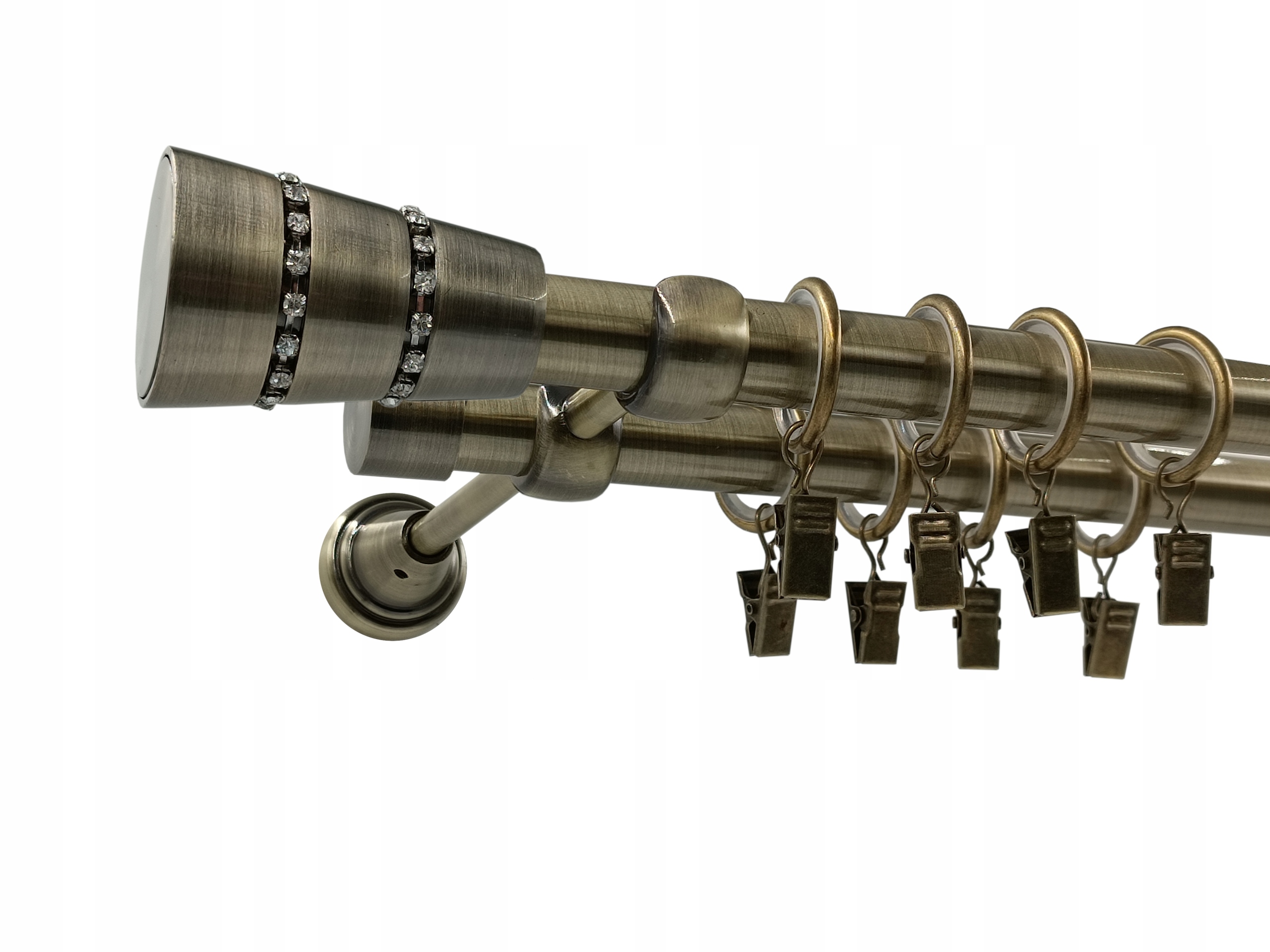 Garnýž Kovový Lux 19+19mm galvanizovaný Zlato Antik 140 Cm MIX Koncovek