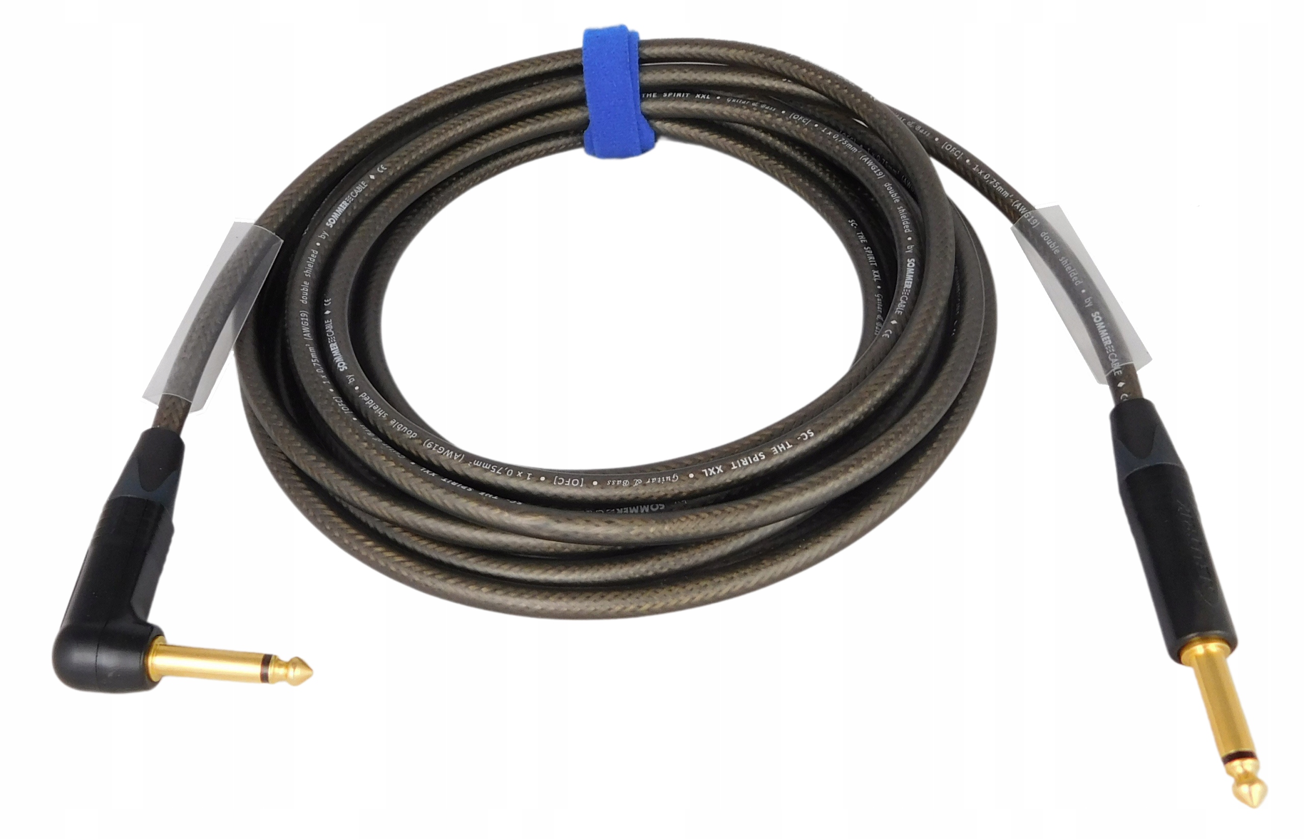 Sommer Kabel Gitarowy Jack 6,3 Neutrik Kątowy 0,5m