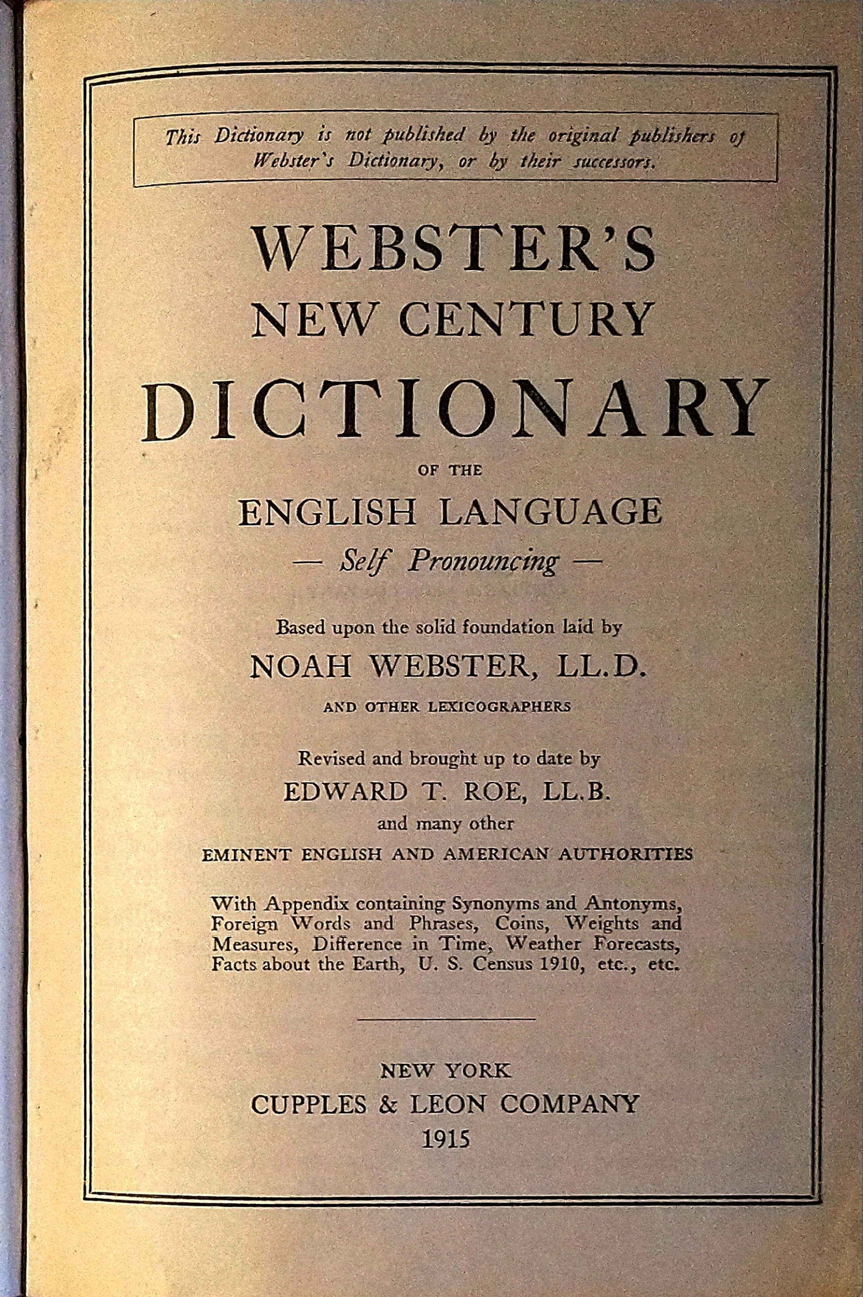 Webster’sNewTwentiethCenturyDictionary Webster Encyclopedic Dictionary - Niska cena na Allegro