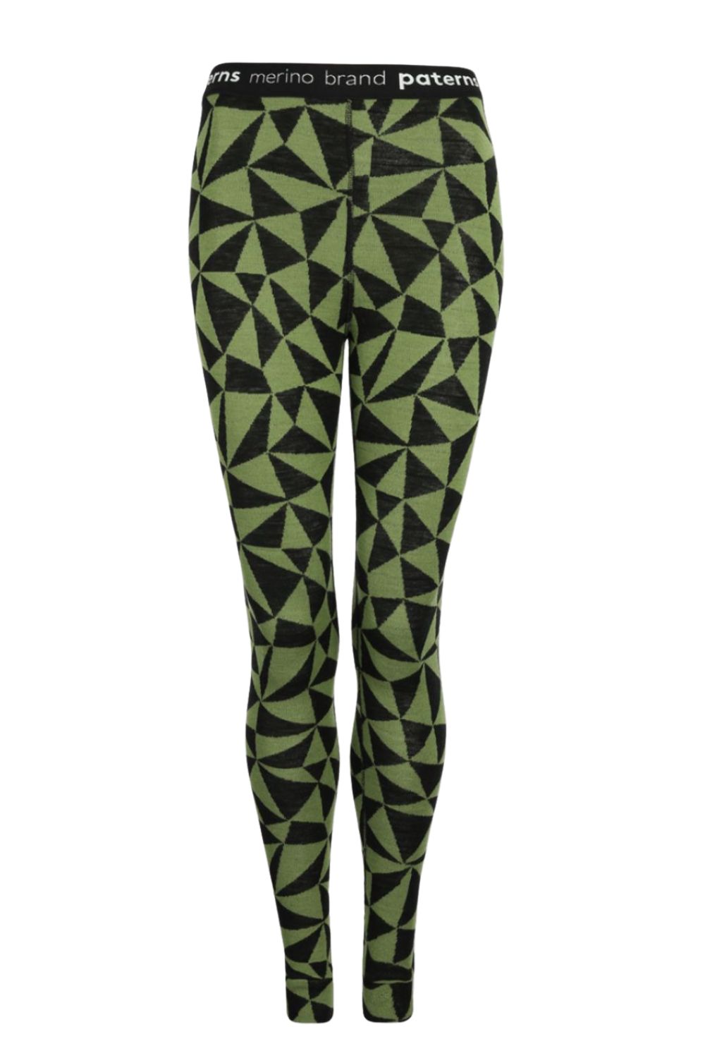 Legginsy termoaktywne 100% wełna merino damskie oliwkowe trójkąty rozmiar S