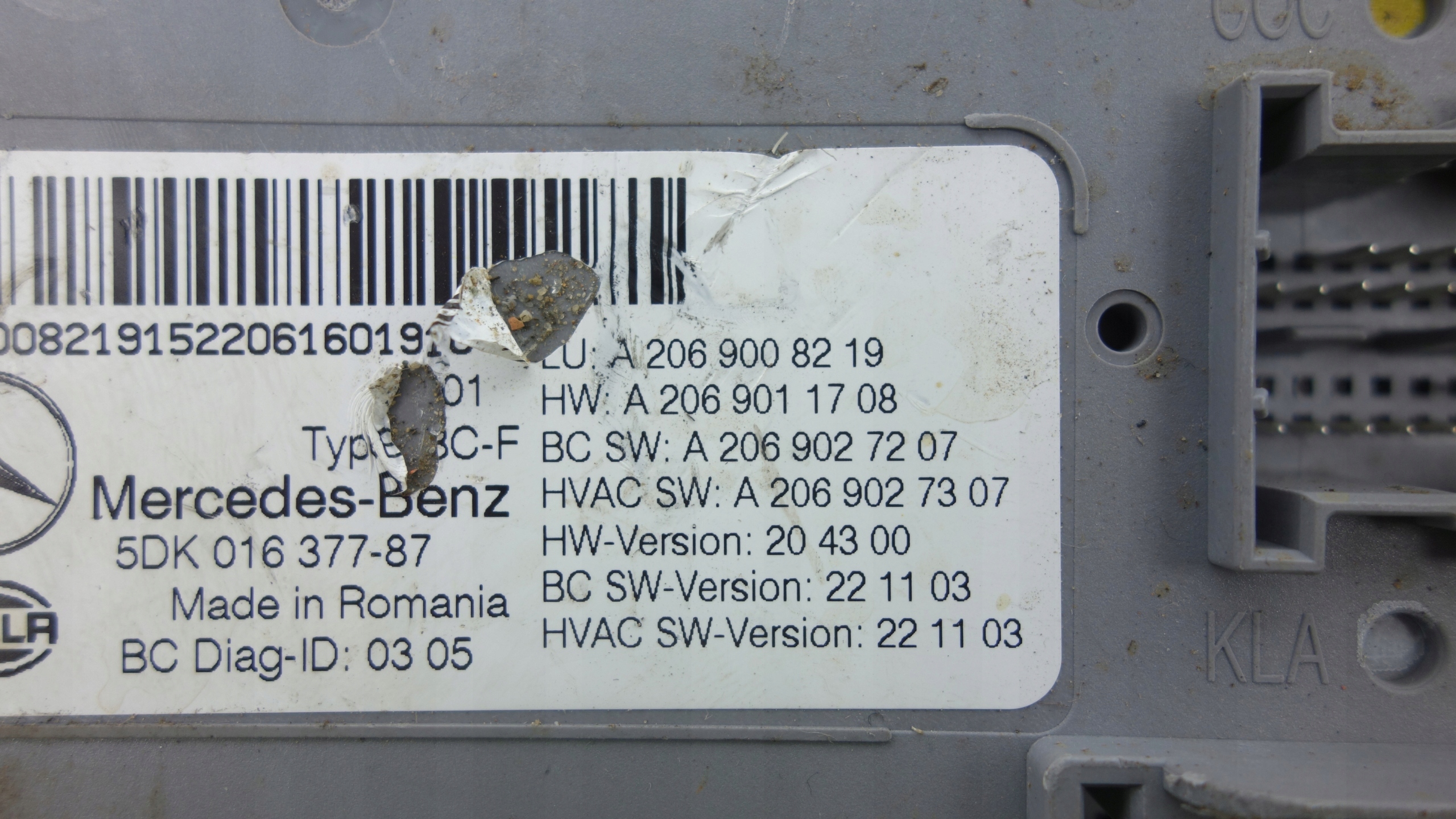 module control unit KOMFORTU SAM MERCEDES C W206 21- A2069008219