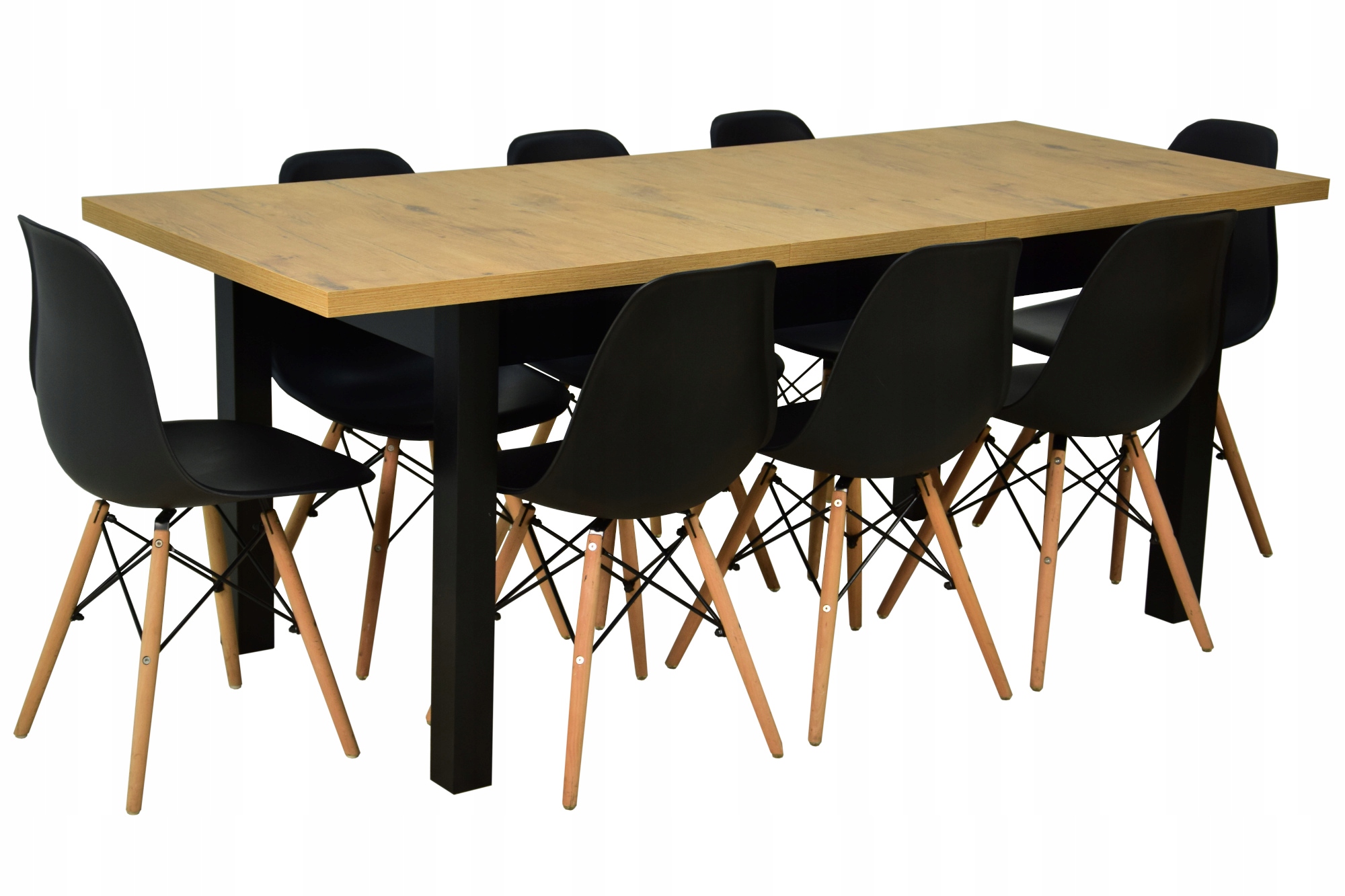 Skladací stôl až 2 m + sada 8 jedálne stoličky