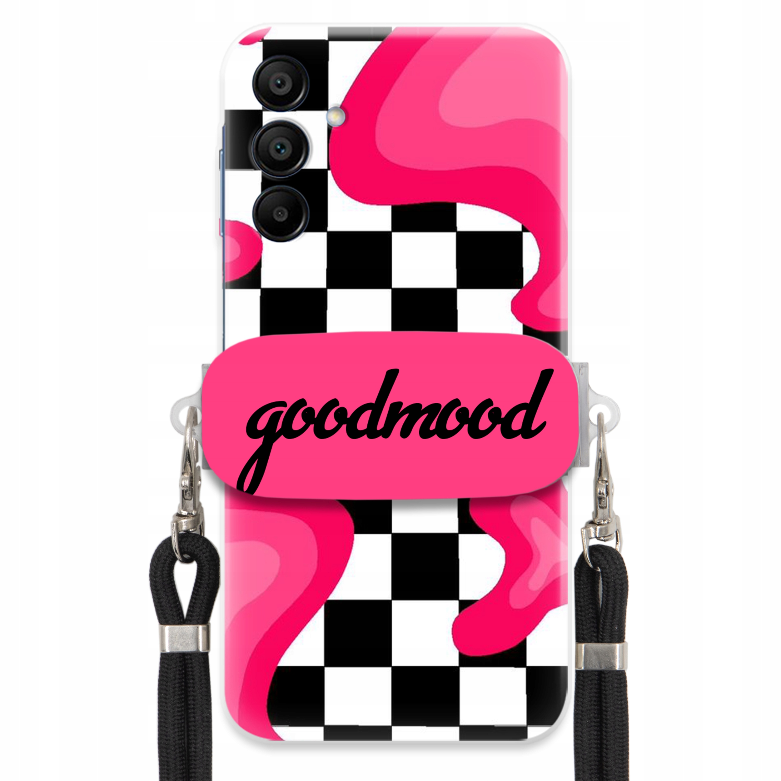 Puzdro Pre Samsung A15 5G Sada Case Držiak Na Vodítko Čierna Pre Teen Splash