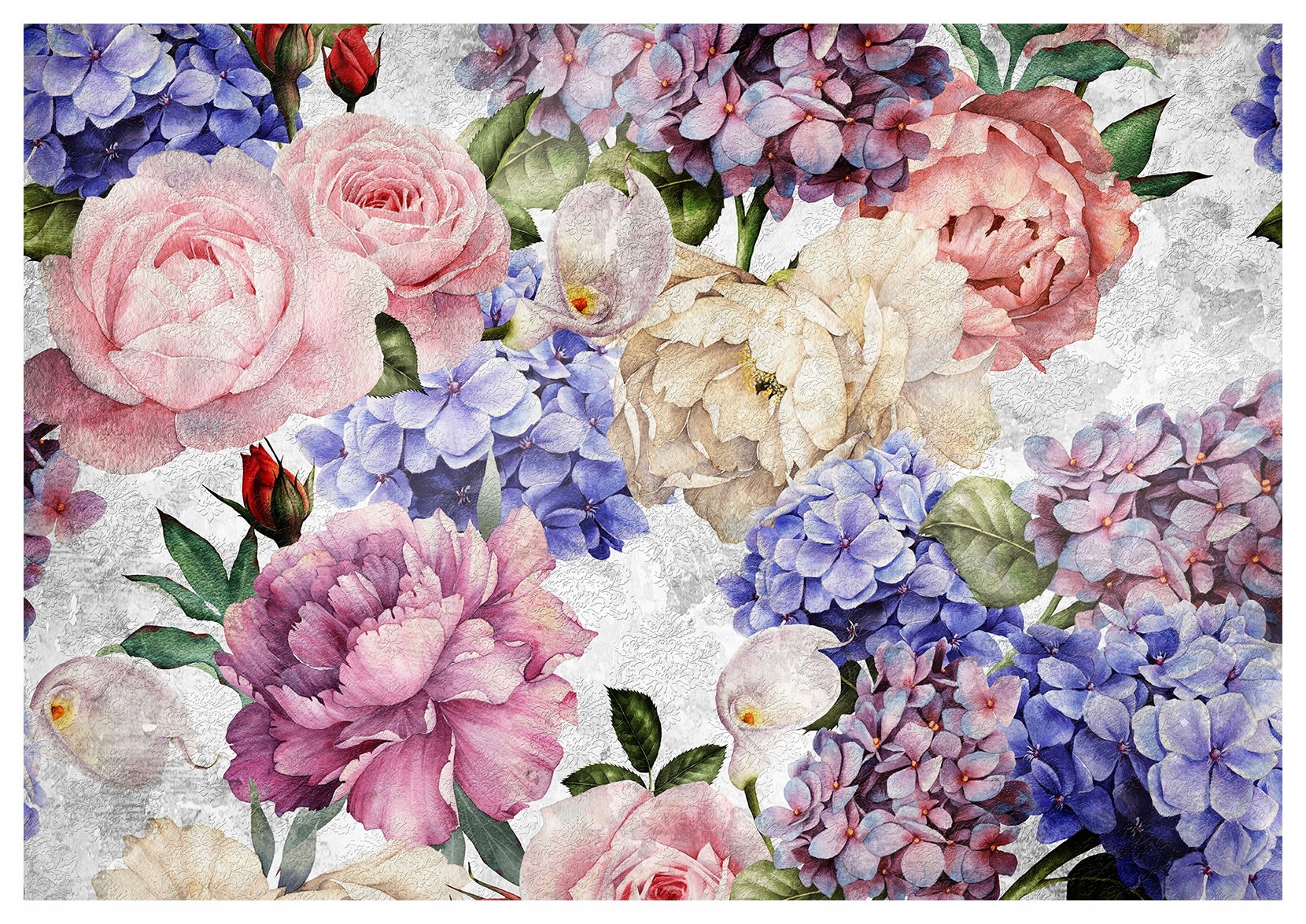 Fototapeta Květiny pastelové růže hortenzie vinylová 208x146 lepidlo