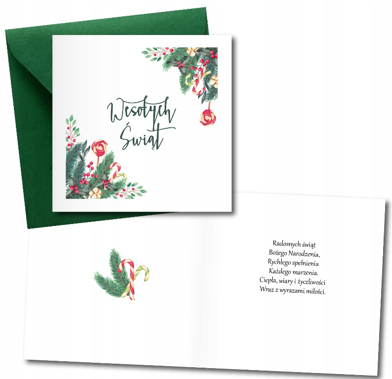 

Kartka świąteczna kwadrat lizaki święta koperta