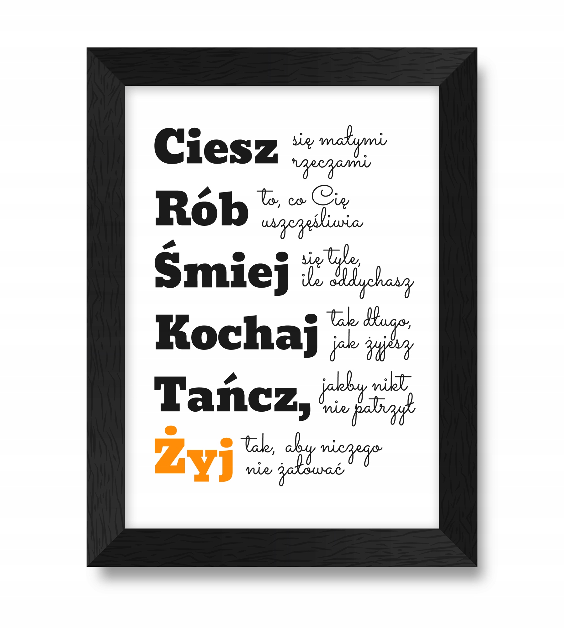 

Obrazy na ścianę z cytatami do wyboru w ramie